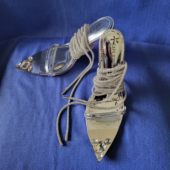 Cape Robbin,silhouette lace up open pointy heels. - Picture 4 of 7